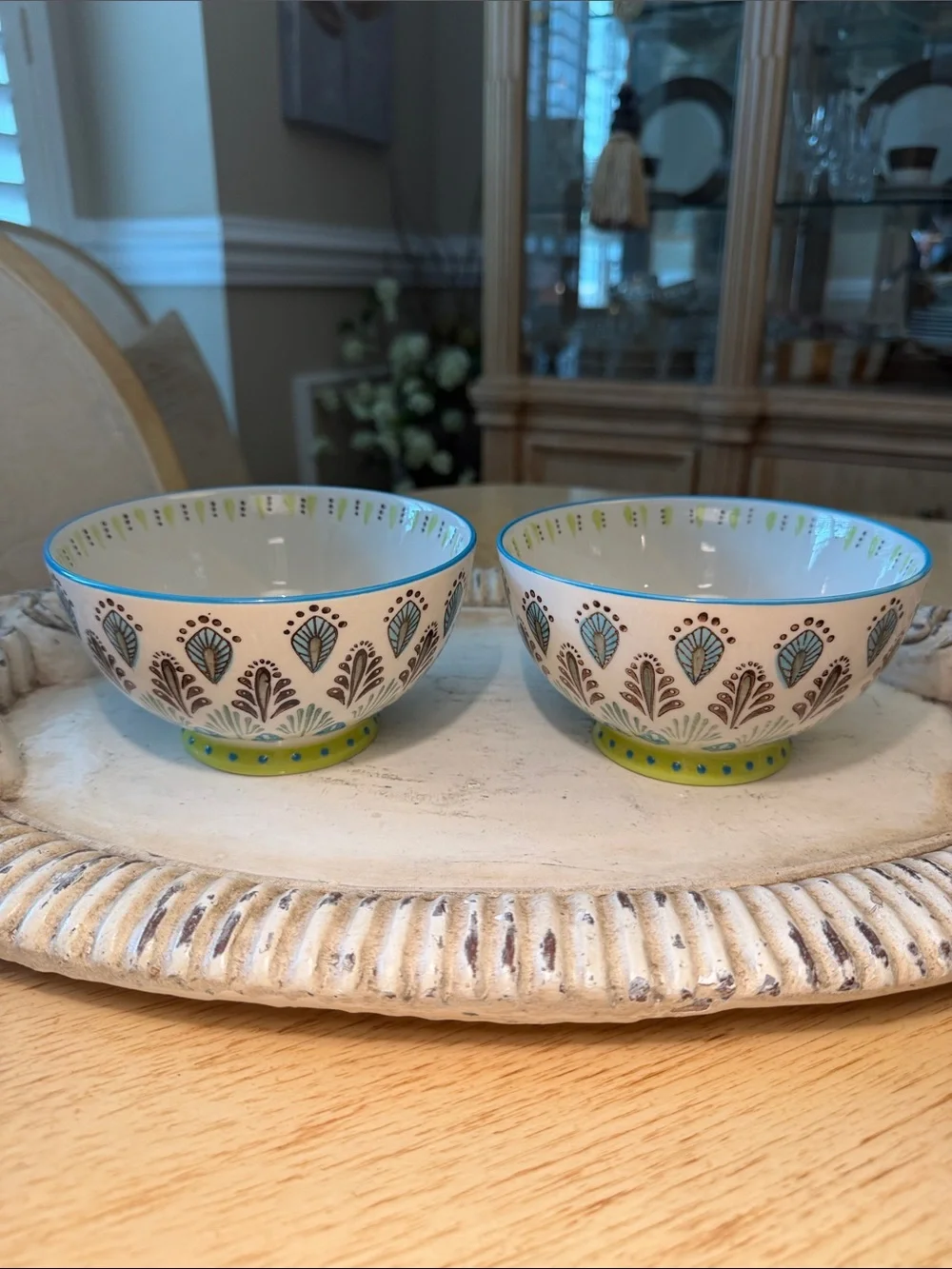 Pier 1 “Ellie Peacock” Bowls (2)